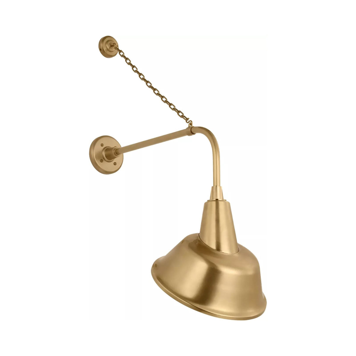 Academy Anchored Rex Barn Outdoor Wall Light in Hand-Rubbed Antique Brass (12.5-Inch Hand-Rubbed Antique Brass Tilted Bowers Shade).