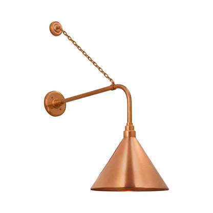 Academy Anchored Rex Barn Outdoor Wall Light in Soft Copper (12.5-Inch Soft Copper Conical Savannah Shade).