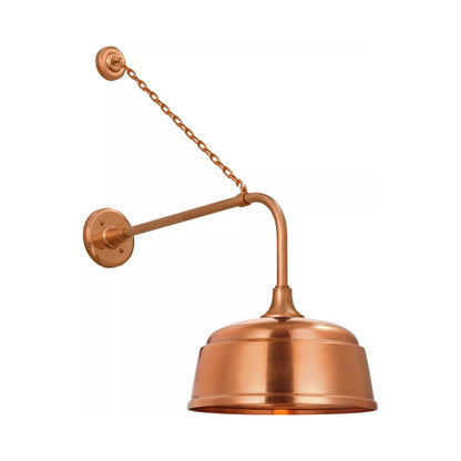 Academy Anchored Rex Barn Outdoor Wall Light in Soft Copper (12.5-Inch Soft Copper Rockhouse Shade).