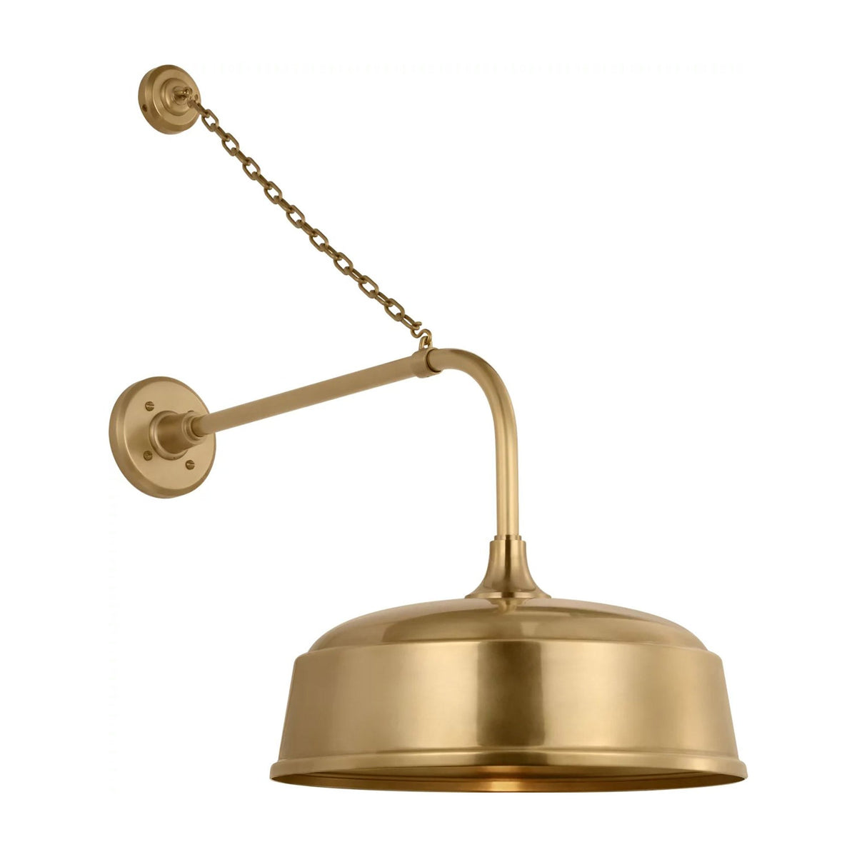 Academy Anchored Rex Barn Outdoor Wall Light in Hand-Rubbed Antique Brass (16-Inch Hand-Rubbed Antique Brass Rockhouse Shade).