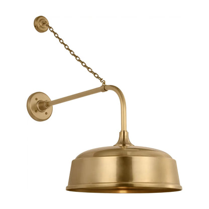 Academy Anchored Rex Barn Outdoor Wall Light in Hand-Rubbed Antique Brass (16-Inch Hand-Rubbed Antique Brass Rockhouse Shade).