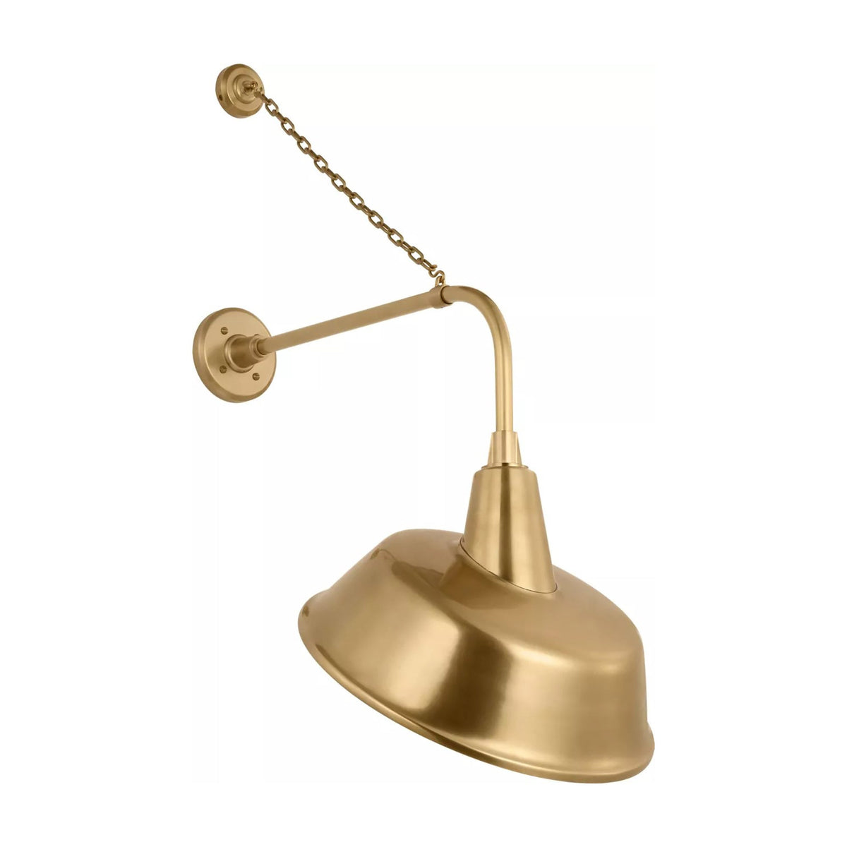 Academy Anchored Rex Barn Outdoor Wall Light in Hand-Rubbed Antique Brass (16-Inch Hand-Rubbed Antique Brass Tilted Bowers Shade).