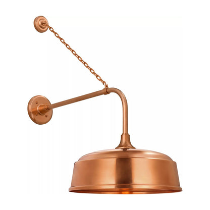 Academy Anchored Rex Barn Outdoor Wall Light in Soft Copper (16-Inch Soft Copper Rockhouse Shade).