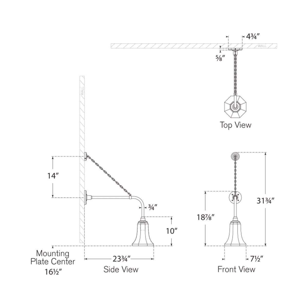 Academy Anchored Rex Barn Outdoor Wall Light - line drawing.