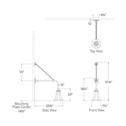 Academy Anchored Rex Barn Outdoor Wall Light - line drawing.