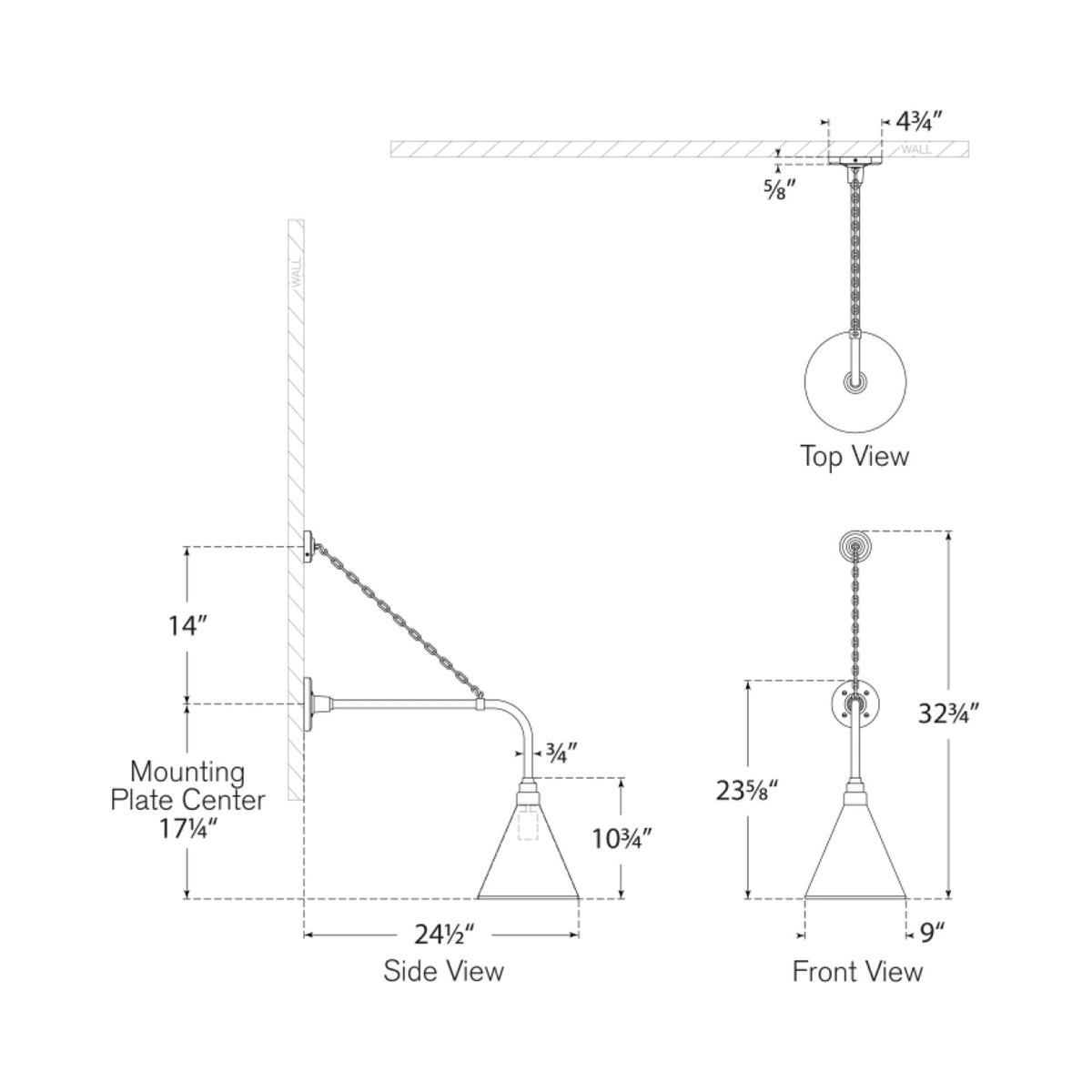 Academy Anchored Rex Barn Outdoor Wall Light - line drawing.