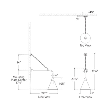 Academy Anchored Rex Barn Outdoor Wall Light - line drawing.