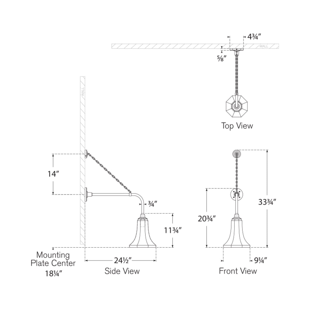 Academy Anchored Rex Barn Outdoor Wall Light - line drawing.