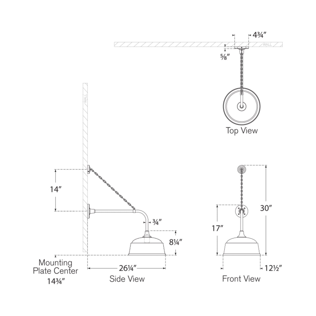 Academy Anchored Rex Barn Outdoor Wall Light - line drawing.