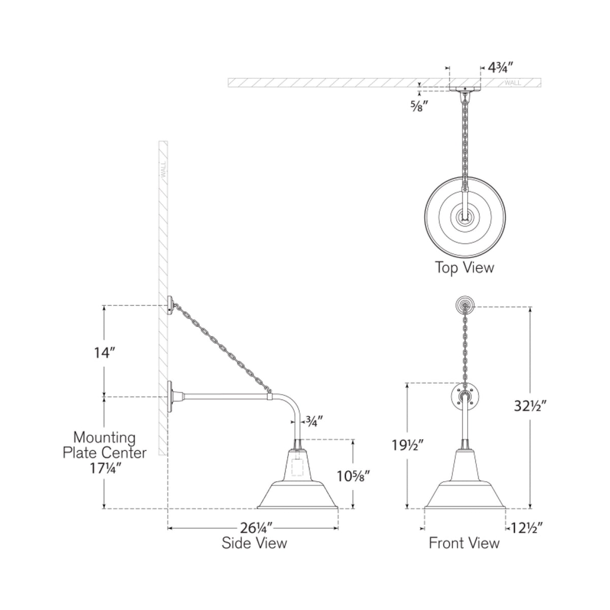 Academy Anchored Rex Barn Outdoor Wall Light - line drawing.