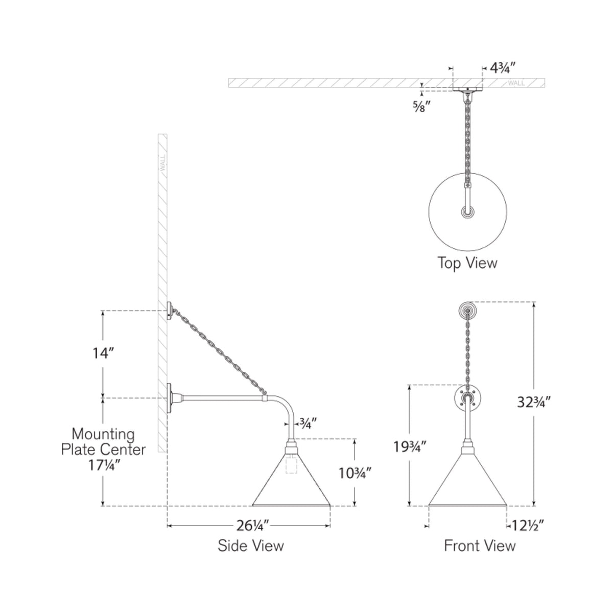 Academy Anchored Rex Barn Outdoor Wall Light - line drawing.