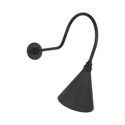 Academy Angled Flynn Barn Outdoor Wall Light in Matte Black (9-Inch Matte Black Conical Savannah Shade).