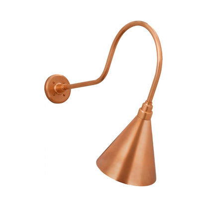 Academy Angled Flynn Barn Outdoor Wall Light in Soft Copper (9-Inch Soft Copper Conical Savannah Shade).