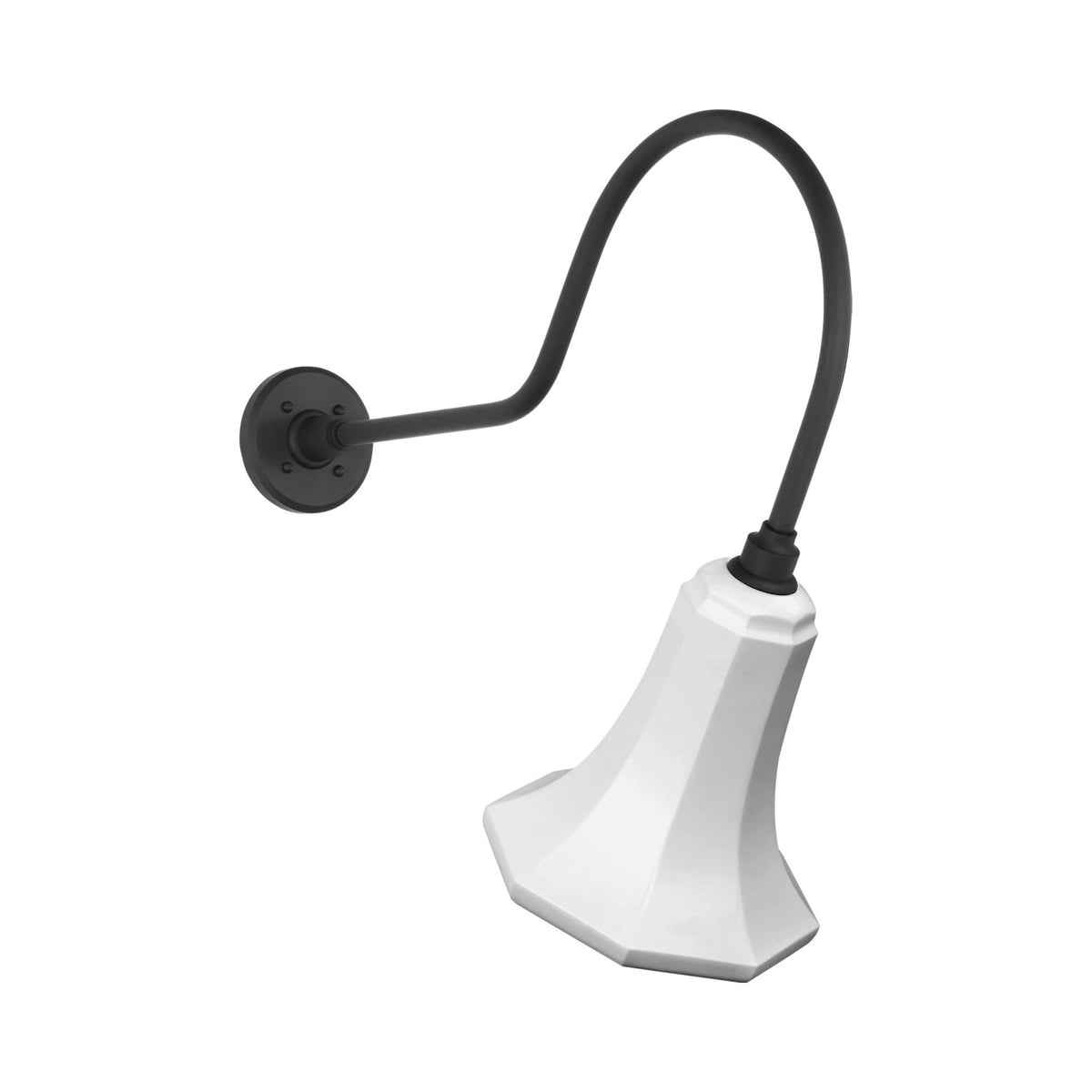 Academy Angled Flynn Barn Outdoor Wall Light in Matte Black (9.25-Inch White Savannah Shade).