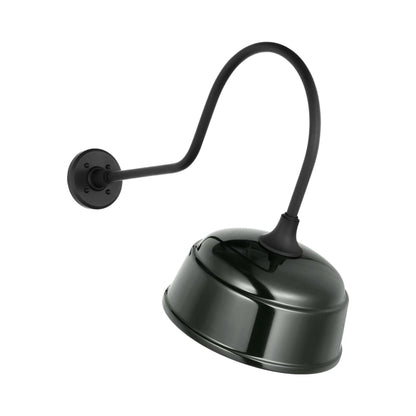 Academy Angled Flynn Barn Outdoor Wall Light in Matte Black (12.5-Inch Green Rockhouse Shade).
