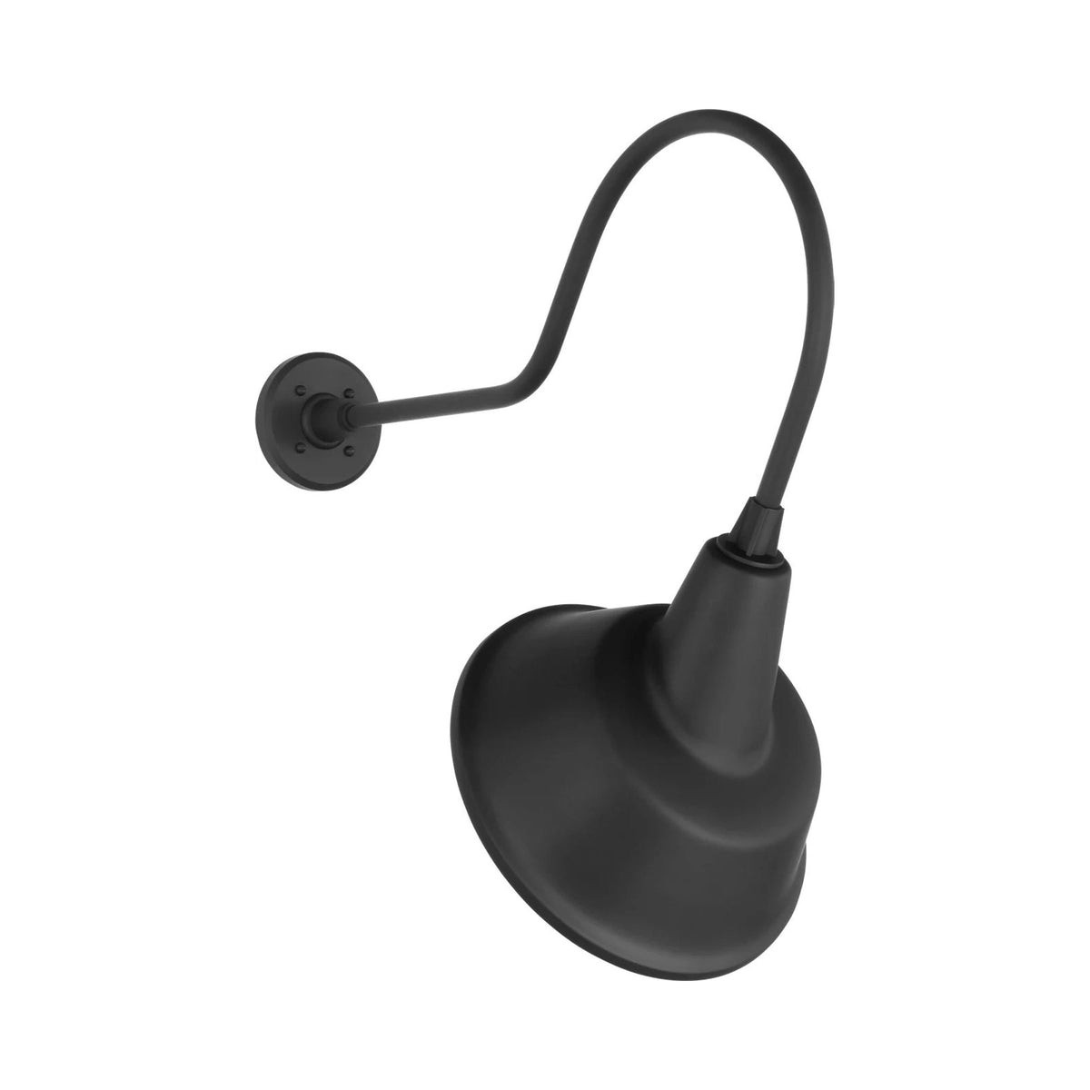 Academy Angled Flynn Barn Outdoor Wall Light in Matte Black (12.5-Inch Matte Black Tilted Bowers Shade).