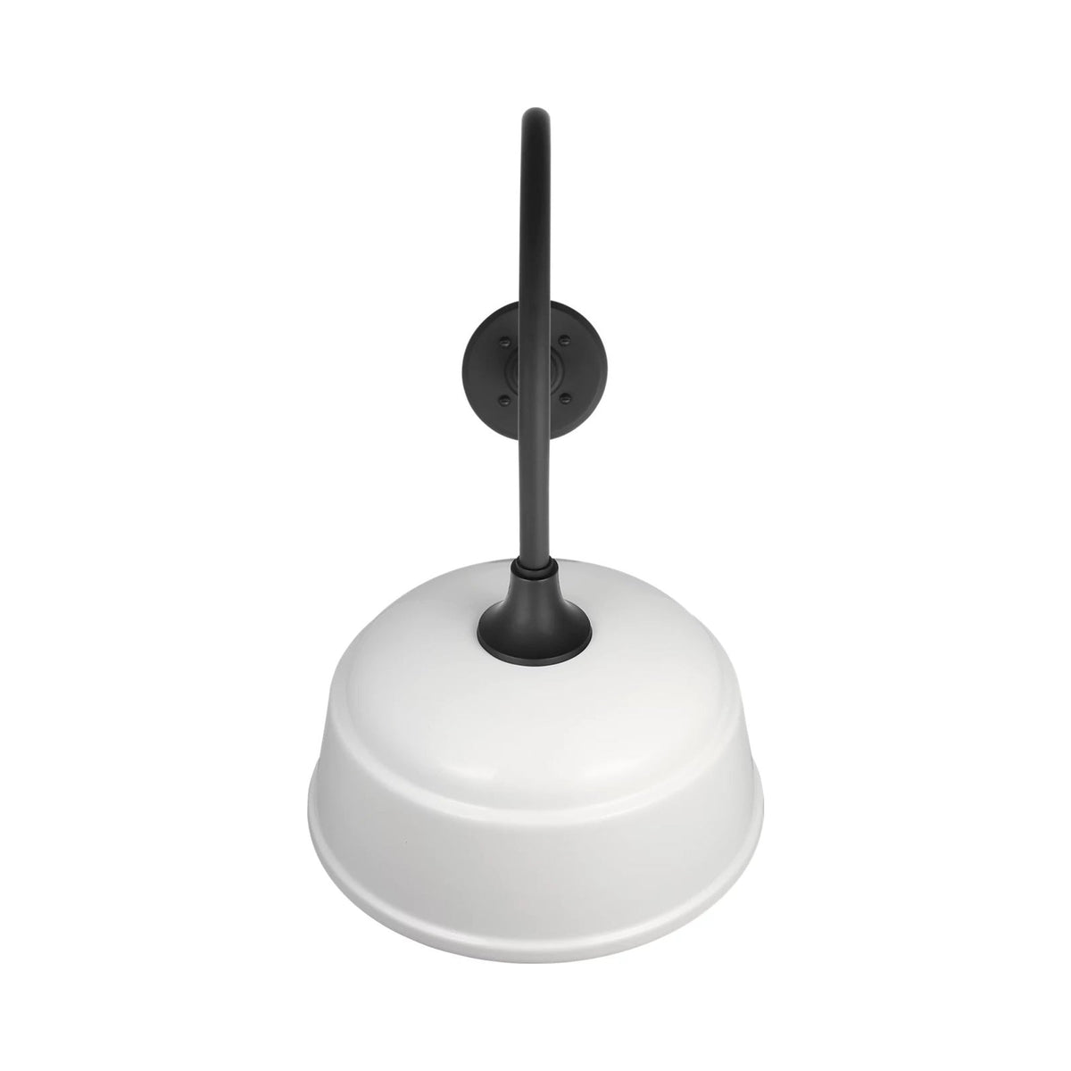 Academy Angled Flynn Barn Outdoor Wall Light in Matte Black (12.5-Inch White Rockhouse Shade).