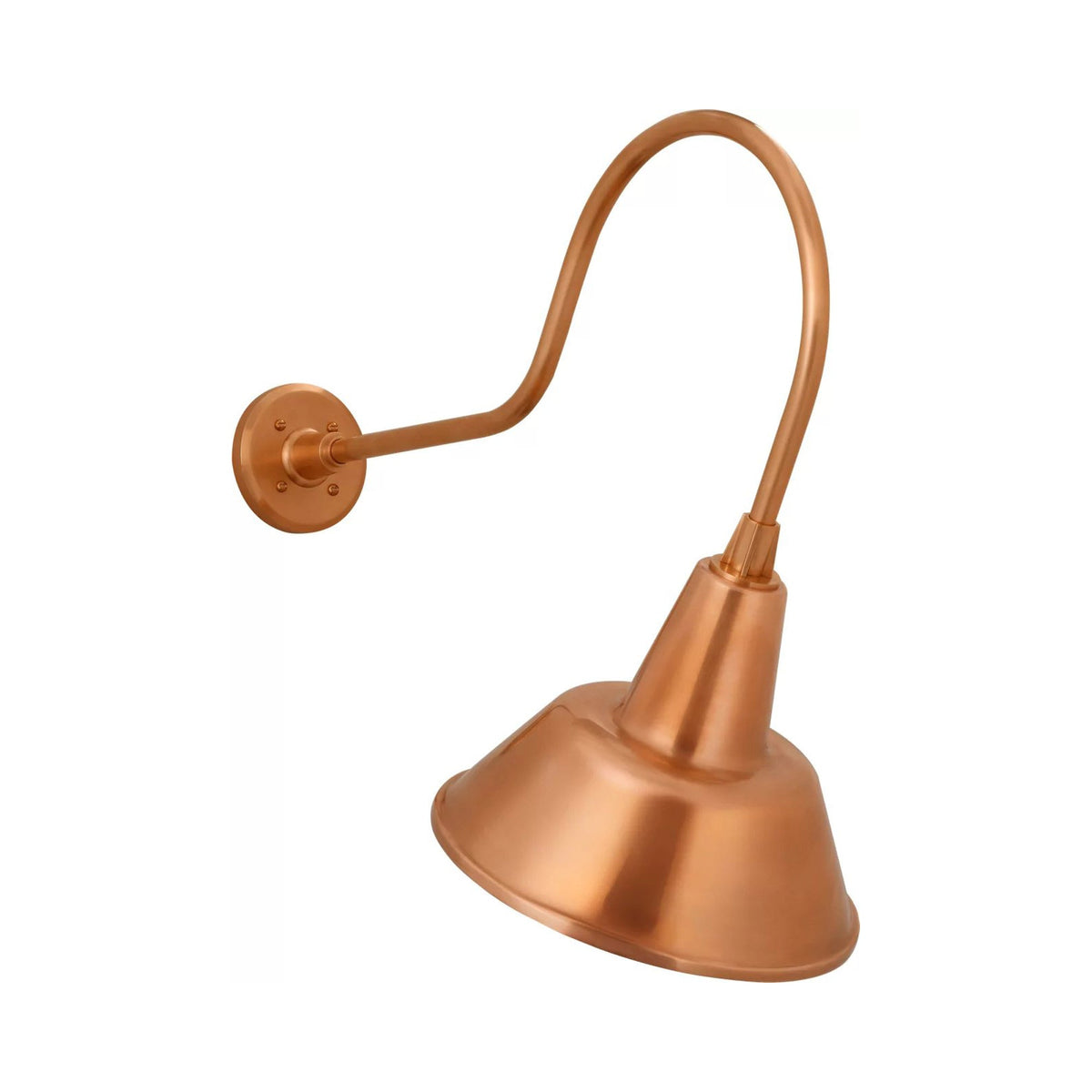 Academy Angled Flynn Barn Outdoor Wall Light in Soft Copper (12.5-Inch Soft Copper Bowers Shade).