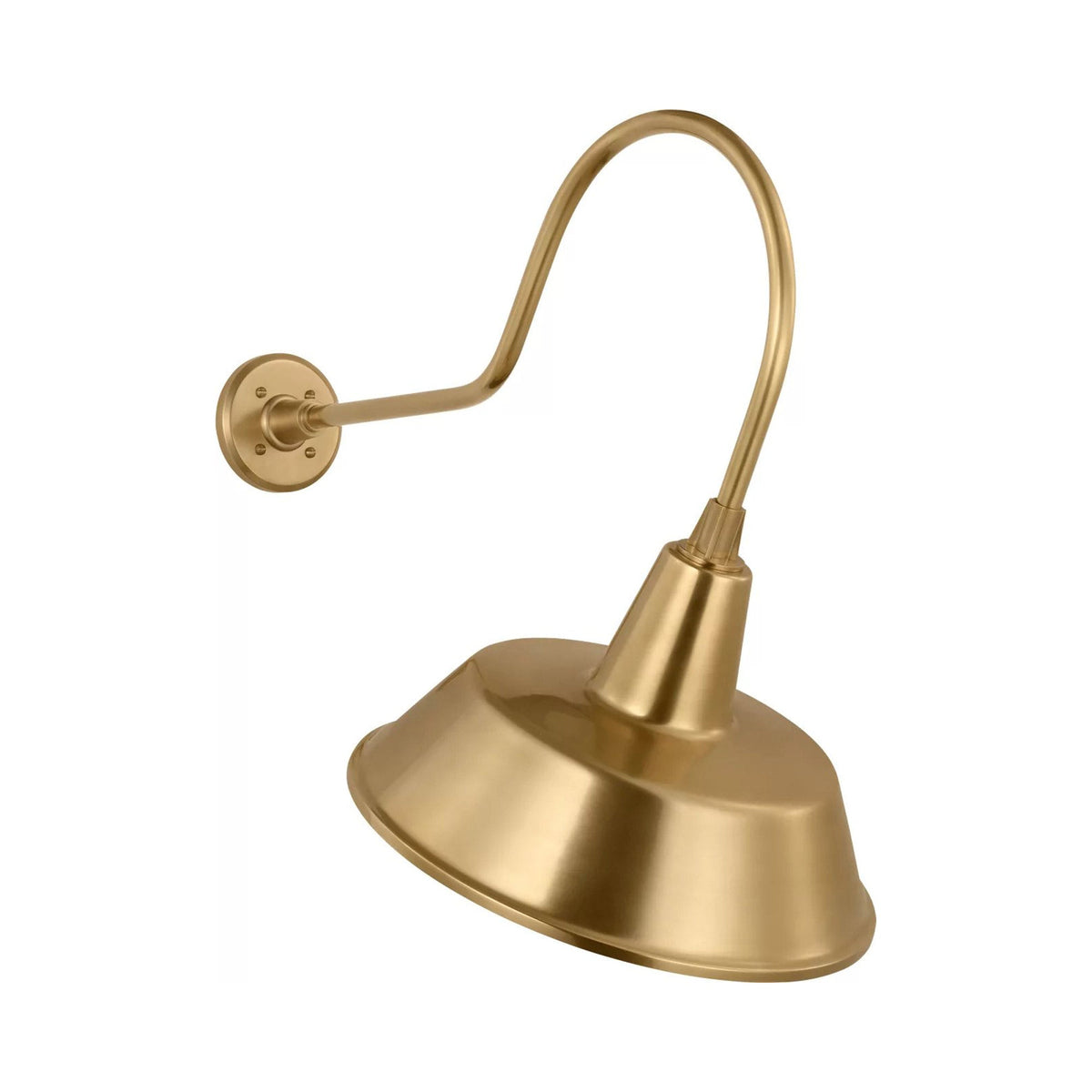 Academy Angled Flynn Barn Outdoor Wall Light in Hand-Rubbed Antique Brass (16-Inch Hand-Rubbed Antique Brass Bowers Shade).