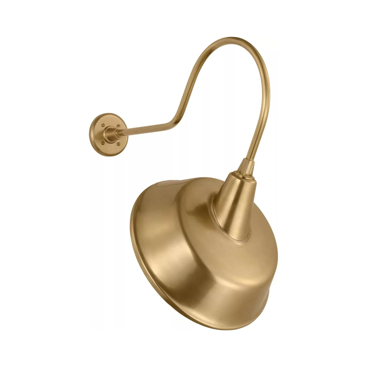 Academy Angled Flynn Barn Outdoor Wall Light in Hand-Rubbed Antique Brass (16-Inch Hand-Rubbed Antique Brass Tilted Bowers Shade).