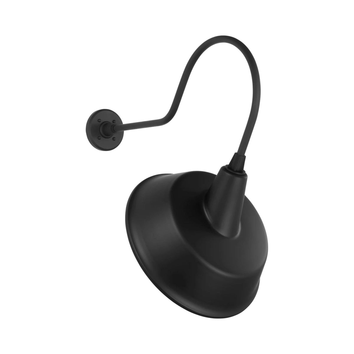 Academy Angled Flynn Barn Outdoor Wall Light in Matte Black (16-Inch Matte Black Tilted Bowers Shade).