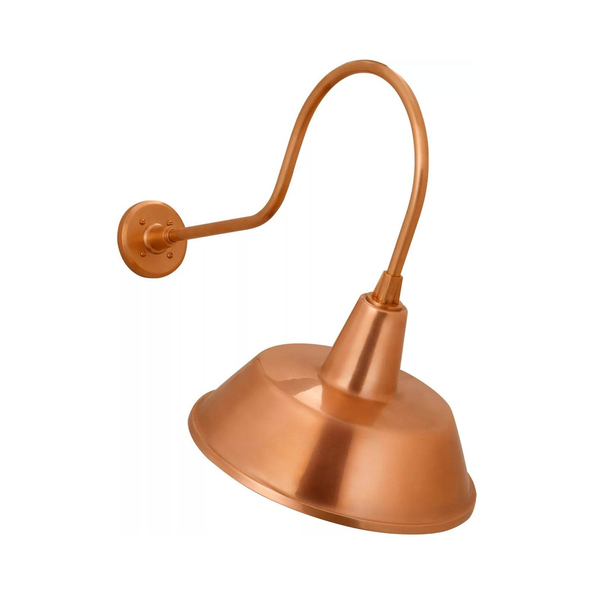 Academy Angled Flynn Barn Outdoor Wall Light in Soft Copper (16-Inch Soft Copper Bowers Shade).