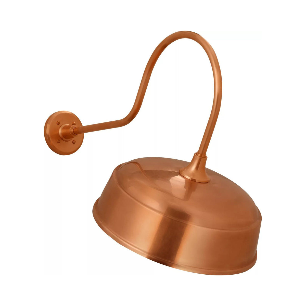 Academy Angled Flynn Barn Outdoor Wall Light in Soft Copper (16-Inch Soft Copper Rockhouse Shade).
