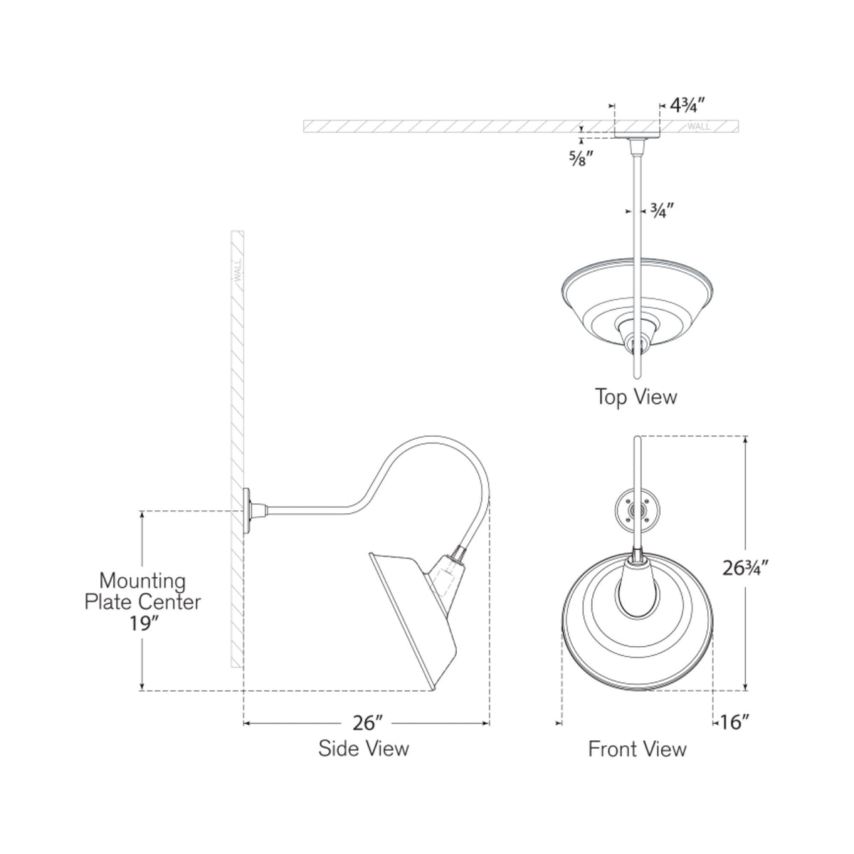 Academy Angled Flynn Barn Outdoor Wall Light - line drawing.