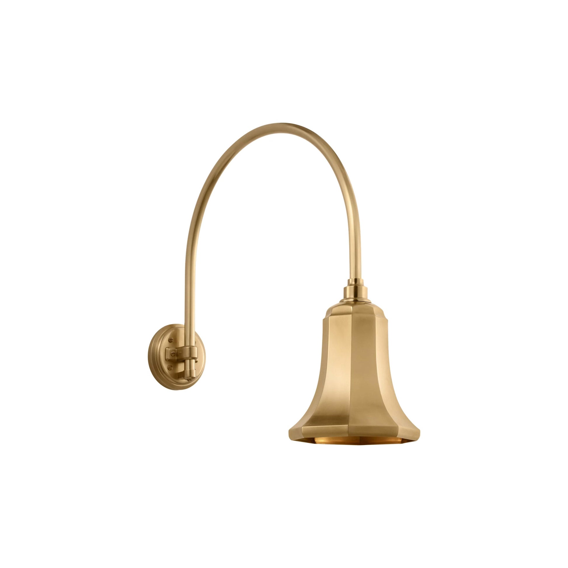 Academy Arched Mack Barn Outdoor Wall Light in Hand-Rubbed Antique Brass (7.5-Inch Savannah Shade).