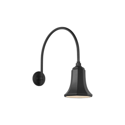 Academy Arched Mack Barn Outdoor Wall Light in Matte Black (7.5-Inch Savannah Shade).