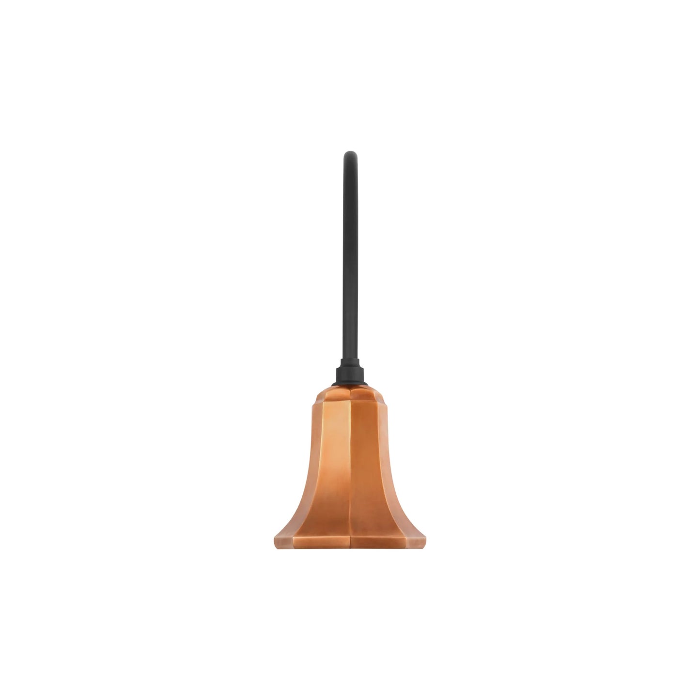 Academy Arched Mack Barn Outdoor Wall Light in Matte Black (7.5-Inch Soft Copper Savannah Shade).