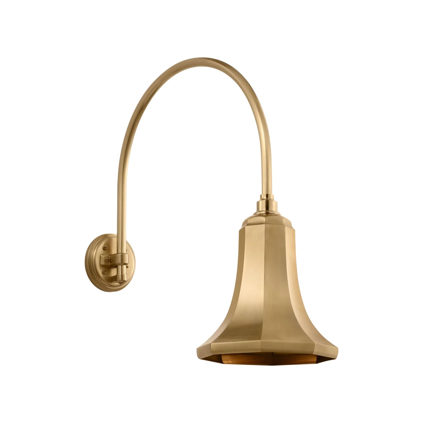 Academy Arched Mack Barn Outdoor Wall Light in Hand-Rubbed Antique Brass (9.25-Inch Savannah Shade).