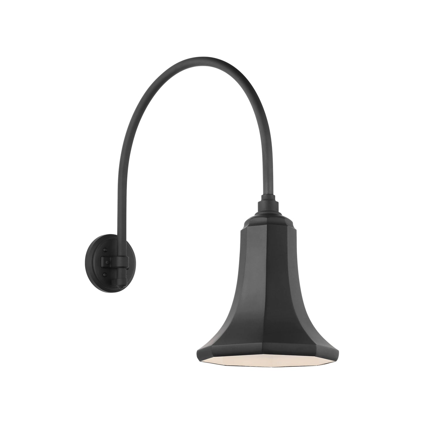 Academy Arched Mack Barn Outdoor Wall Light in Matte Black (9.25-Inch Savannah Shade).