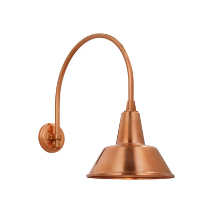 Academy Arched Mack Barn Outdoor Wall Light in Soft Copper (12.5-Inch Soft Copper Bowers Shade).