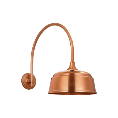 Academy Arched Mack Barn Outdoor Wall Light in Soft Copper (12.5-Inch Rockhouse Shade).