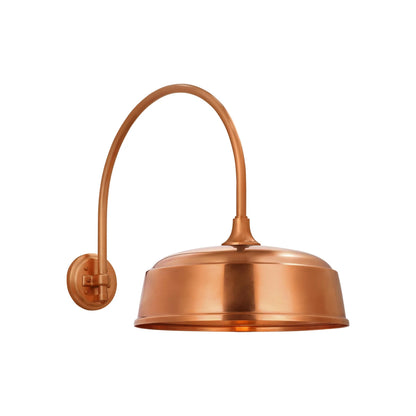 Academy Arched Mack Barn Outdoor Wall Light in Soft Copper (16-Inch Rockhouse Shade).