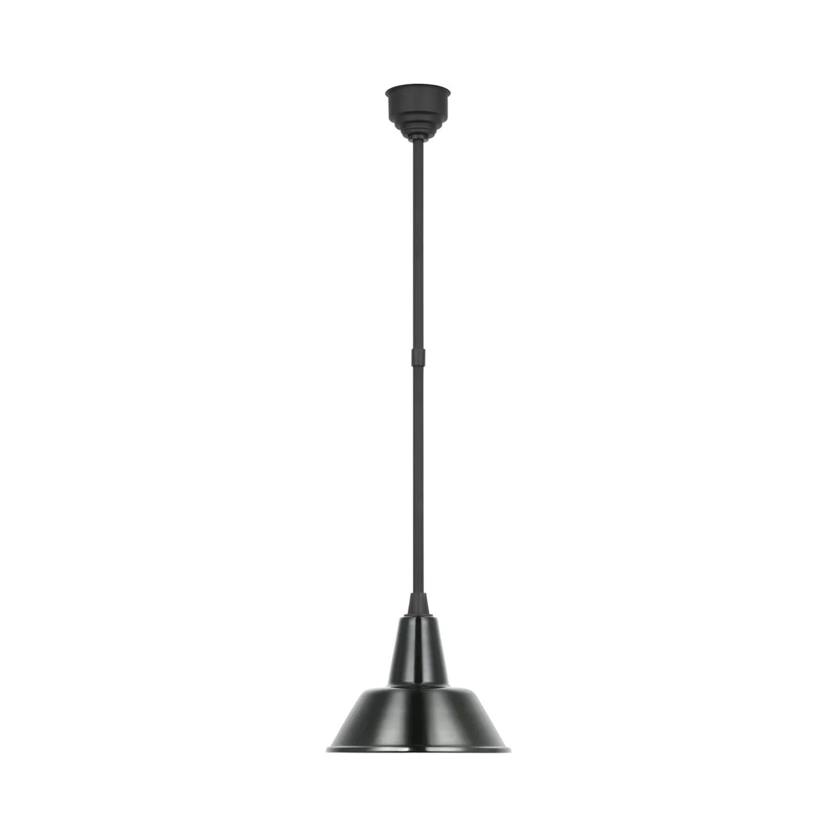 Academy Bowers Outdoor Pendant Light in Matte Black/Green (12.5-Inch).