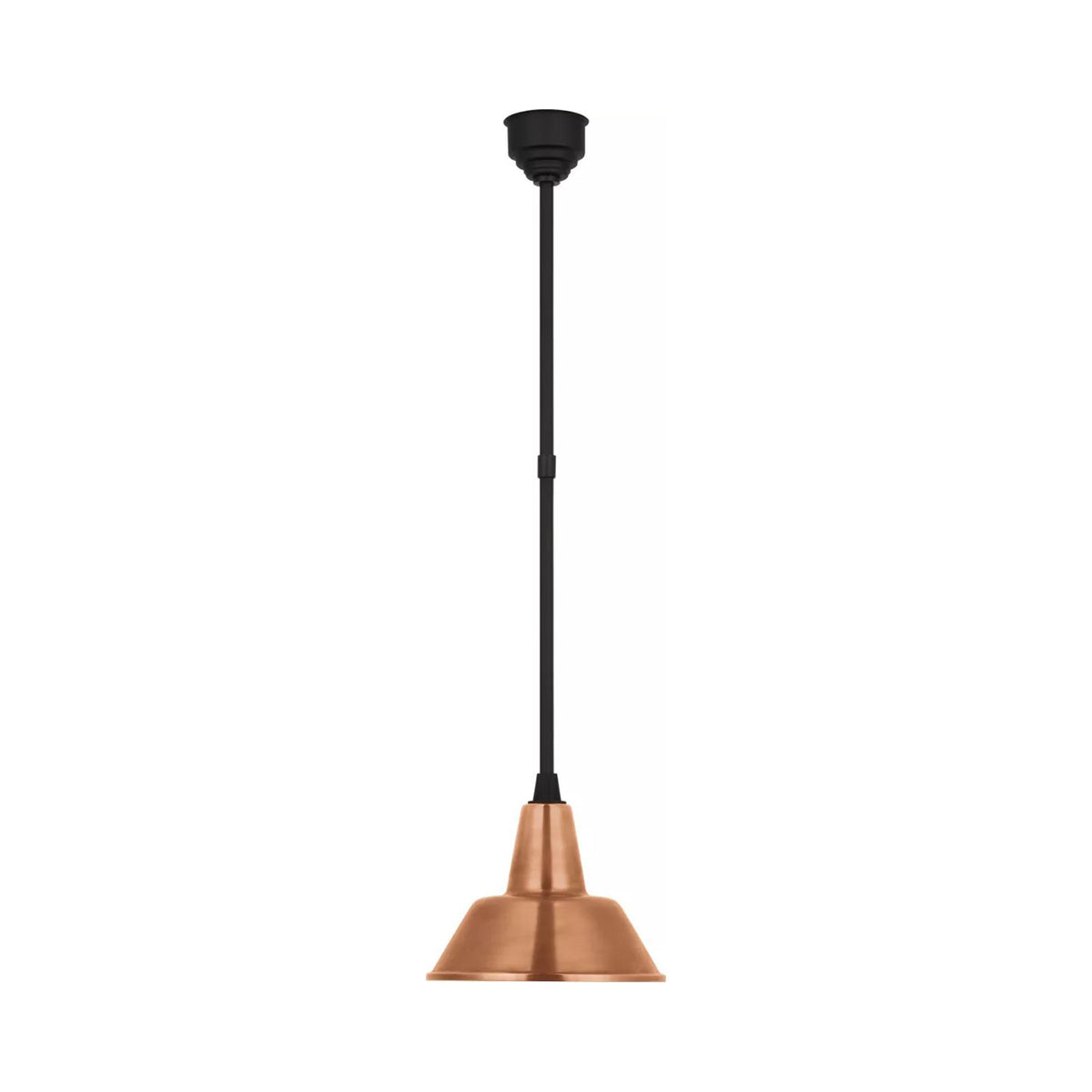 Academy Bowers Outdoor Pendant Light in Matte Black/Soft Copper (12.5-Inch).