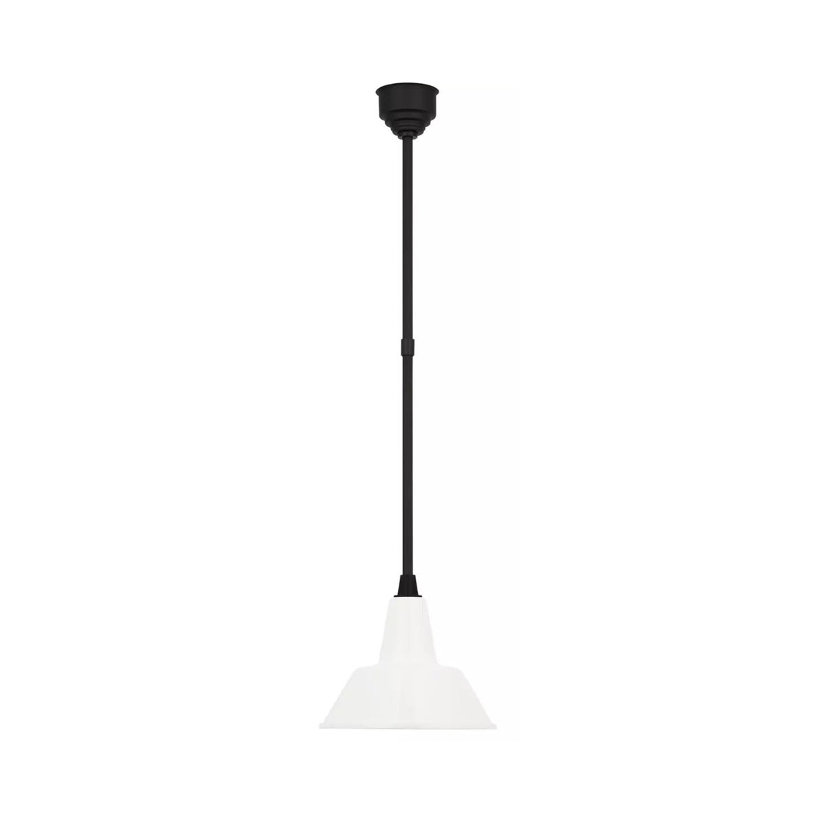 Academy Bowers Outdoor Pendant Light in Matte Black/White (12.5-Inch).