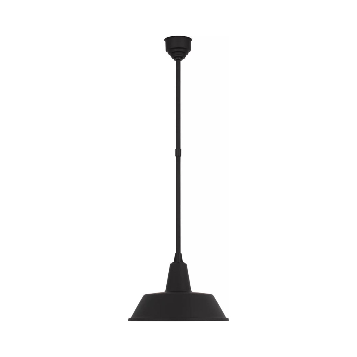 Academy Bowers Outdoor Pendant Light in Matte Black/Matte Black (16-Inch).