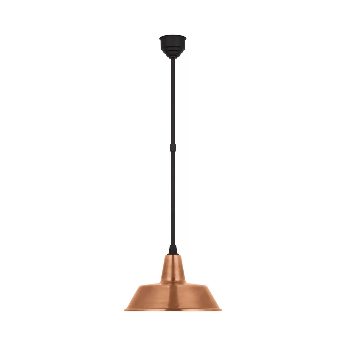 Academy Bowers Outdoor Pendant Light in Matte Black/Soft Copper (16-Inch).