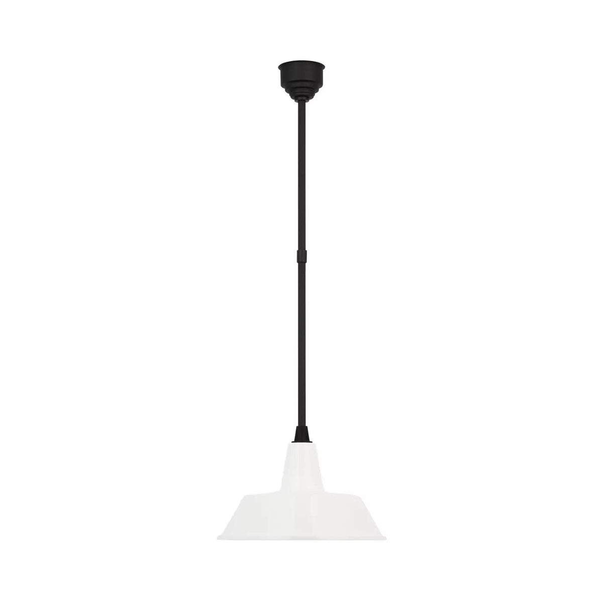 Academy Bowers Outdoor Pendant Light in Matte Black/White (16-Inch).