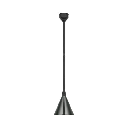 Academy Conical Savannah Outdoor Pendant Light in Matte Black/Green (9-Inch).