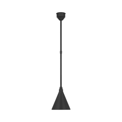 Academy Conical Savannah Outdoor Pendant Light in Matte Black/Matte Black (9-Inch).
