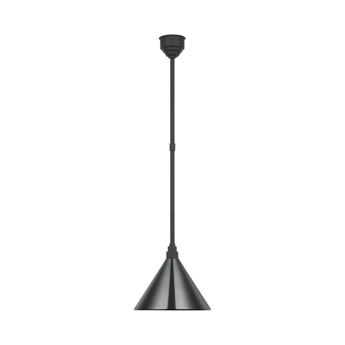 Academy Conical Savannah Outdoor Pendant Light in Matte Black/Green (12.5-Inch).