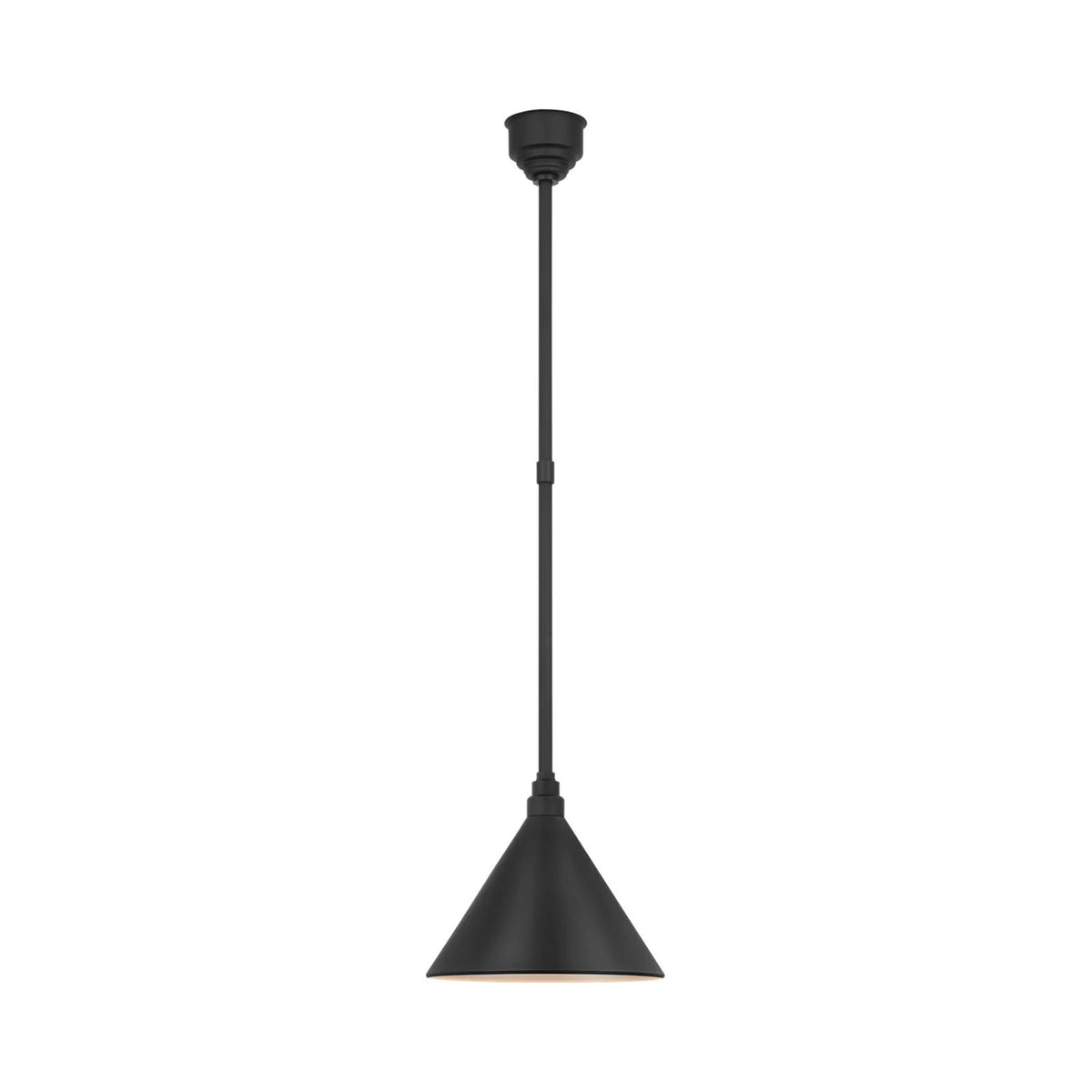 Academy Conical Savannah Outdoor Pendant Light in Matte Black/Matte Black (12.5-Inch).