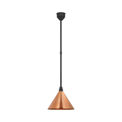 Academy Conical Savannah Outdoor Pendant Light in Matte Black/Soft Copper (12.5-Inch).