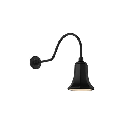 Academy Flynn Barn Outdoor Wall Light in Matte Black (7.5-Inch Savannah Shade).