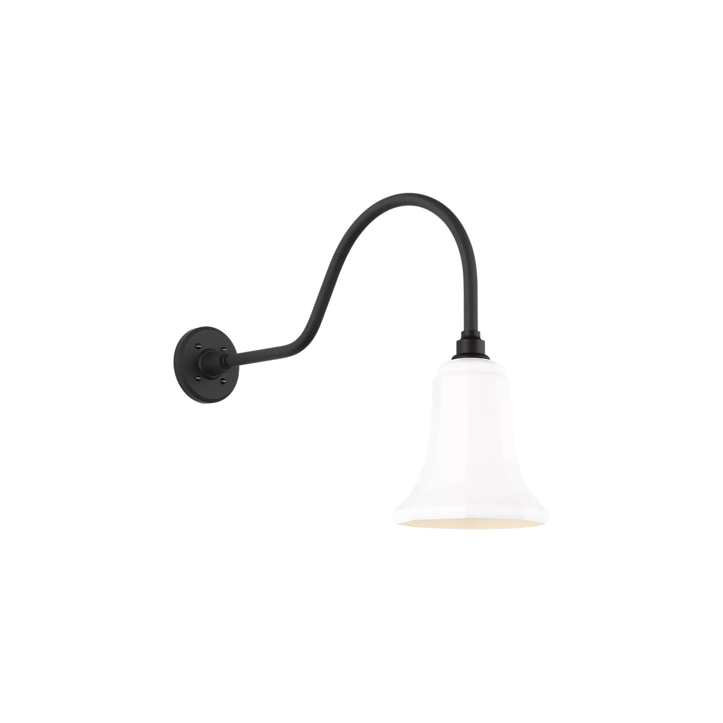 Academy Flynn Barn Outdoor Wall Light in Matte Black (7.5-Inch White Savannah Shade).