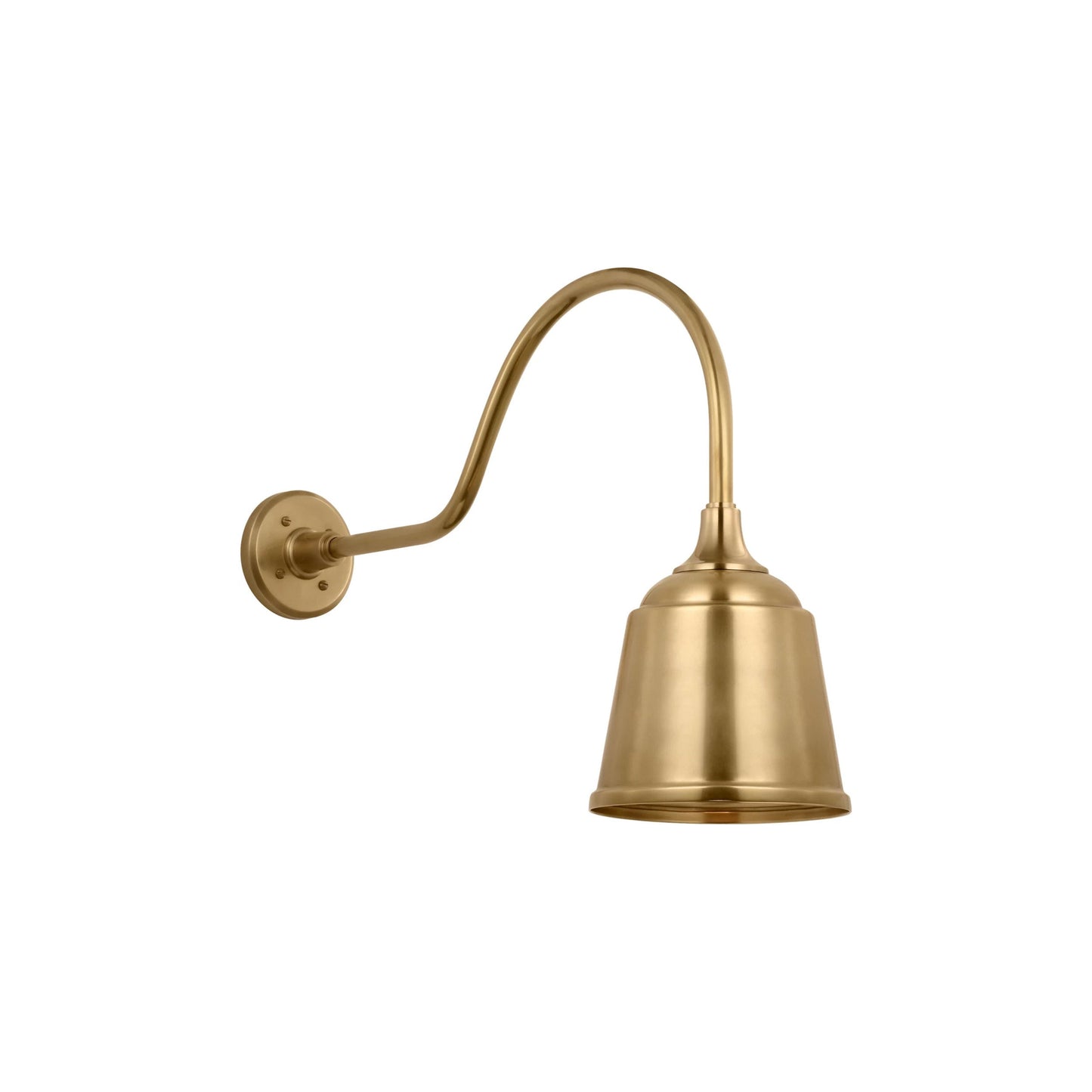 Academy Flynn Barn Outdoor Wall Light in Hand-Rubbed Antique Brass (8-Inch Rockhouse Shade).